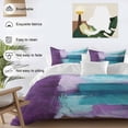 thumbnail image 3 of 3 Piece Purple Turquoise Oil Painting Duvet Cover Set California King,Microfiber Comforter/Quilt Cover with Corner Ties and 2 Pillowcases,Abstract Modern Geometric Soft Bedding with Zipper Closure, 3 of 8