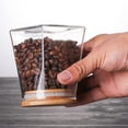 thumbnail image 4 of EeaseMX Tanque de almacenamiento de granos geométricos, frasco hermético, lata sellada, contenedor de vidrio para clasificar alimentos con tapa de madera (350 ml), 4 of 7