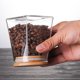 thumbnail image 4 of EeaseMX Tanque de almacenamiento de granos geométricos, frasco hermético, lata sellada, contenedor de vidrio para clasificar alimentos con tapa de madera (350 ml), 4 of 7
