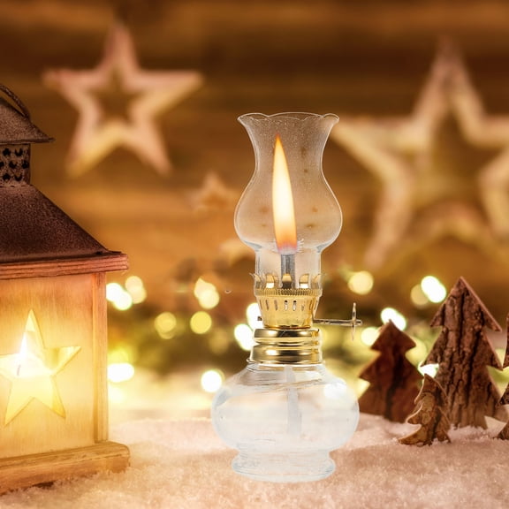 MLINS 2Pcs Small Glass Oil Lamp Kerosene Oil Lamp Decor Home Kerosene Oil Lamp Wick Oil Lamp Wick Replacement Oil Lamp Kerosene Light Adorn