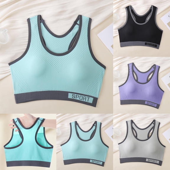 Hrsba Workout Bras for Women Solid Color Thin No Underwire Tank Top Style Breathable Lightweight Daily Wear