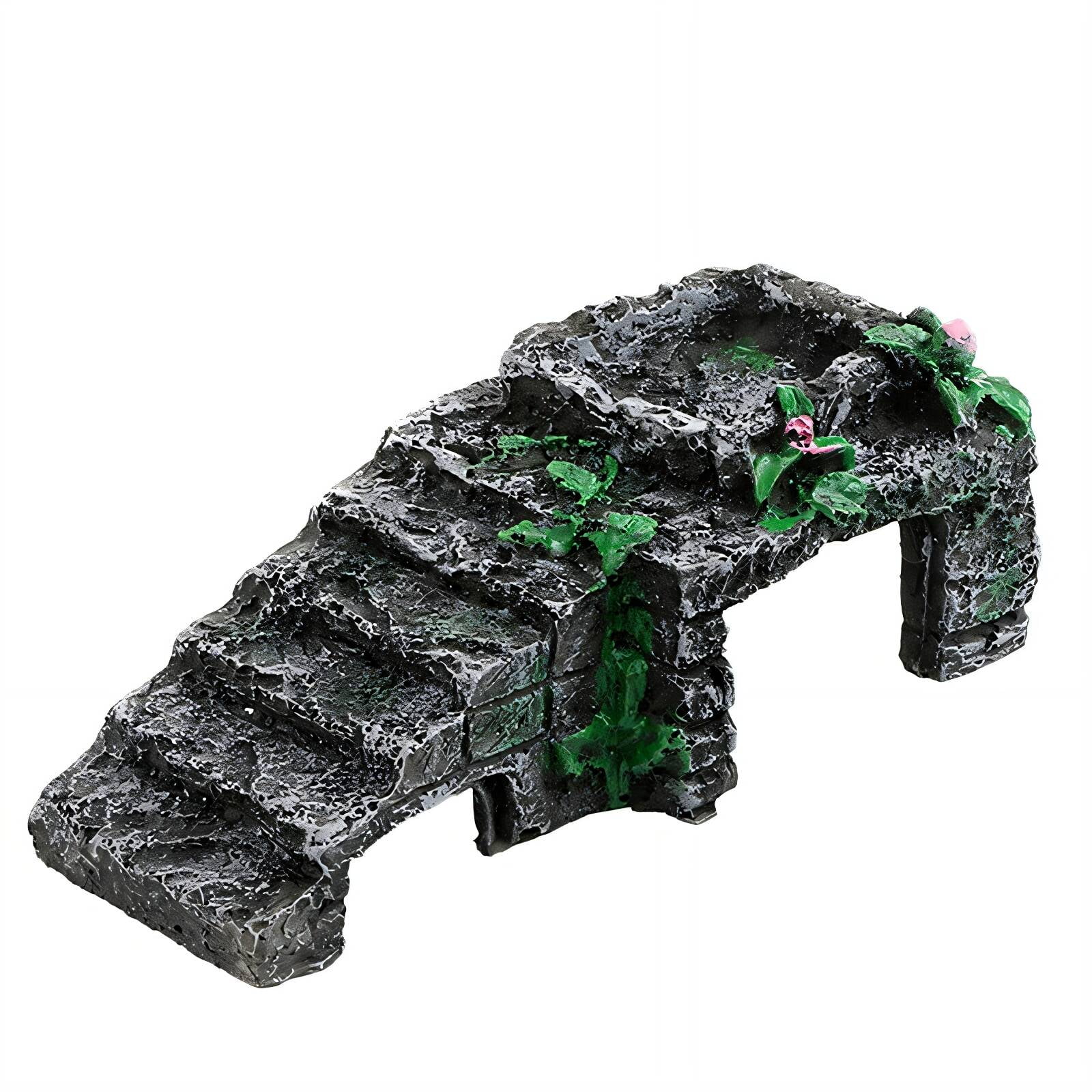 BESTSKY Reptile Habitat Accessories,Turtle Basking Platform Decoration Bearded Dragon Accessories,Stone Bridge Aquarium Landscaping Reptile Hide,Style7
