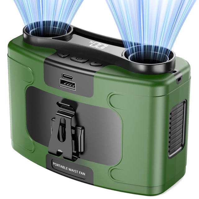 Ventilador de Cintura Portátil AddAcc Batería 20000mAh 10 Velocidades
