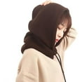 thumbnail image 5 of Uooqdmx Hat Scarf Hooded Scarf for Women Hat and Scarf Set for Women Hat with Scarf Attached One Piece Cold Scarf Hats Winter Accessories for Women Windproof Scarf Hats Coffee One Size, 5 of 6