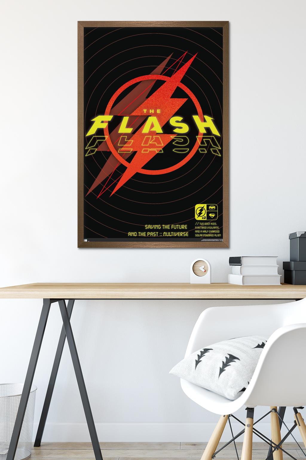 DC Comics Movie The Flash - Saving The Future & The Past Wall Poster, 22.375" x 34" Framed