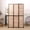 Natural, variant on OmniHaven Rustic 3 Panel Room Divider 6Ft Wood Folding Privacy Screen Black with Metal Frame and Louver Design