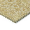 thumbnail image 4 of 8' Gold And Wheat Round Floral Washable Indoor Outdoor Area Rug, 4 of 5