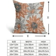 thumbnail image 5 of Orange Grey Gray Pillow Covers 16x16 Set of 2 Retro Sunflower Flowers Print Decorative Throw Pillows Outdoor Modern Art Floral Pillowcase Square Linen Cushion Case for Home Sofa Couch Bed, 5 of 6