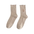 thumbnail image 2 of Women's Cute Embroidery Socks Tube Socks Soft Breathable Pile Socks, 2 of 3