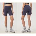 thumbnail image 2 of Women's High Waisted Biker Shorts with Pockets, Nylon Spandex Yoga Workout Shorts, Tummy Control, 1 Pack, 2 of 9
