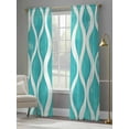 thumbnail image 4 of Teal Wave Sheer Curtains for Living Room Bedroom Modern Abstract Art Farmhouse Sheer Curtains 108 Inch Long 2 Panels Set Light Filtering Curtain Window Treatments Drapes for Dining Room, 4 of 6
