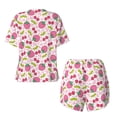 thumbnail image 6 of "Wukai Strawberry And Cheery Women's Pajama Set - Short-Sleeve Top and Shorts with Elastic Waistband and Pockets for Loungewear, Yoga, and Casual Wear-, 6 of 8
