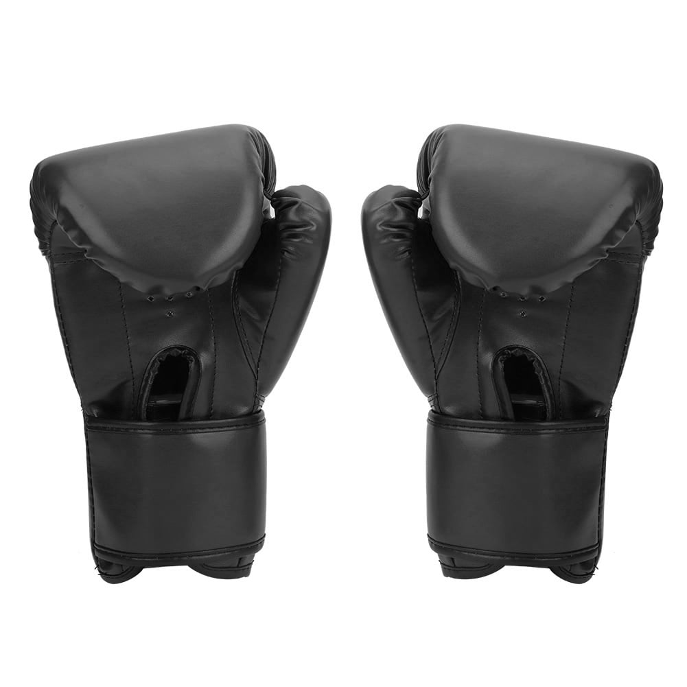 Nieyigj Professional PU Leather Boxing Gloves Breathable Sanda Sparring Sandbag Mitts Black (12.60 inches / 32 cm)