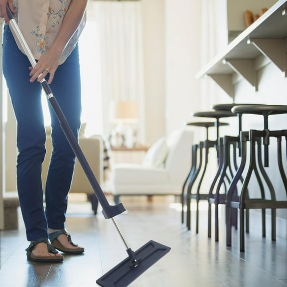 KONTONTY Dual Use Wet and Dry Mop with Stainless Steel Handle and Extra Wide Mop Cloth