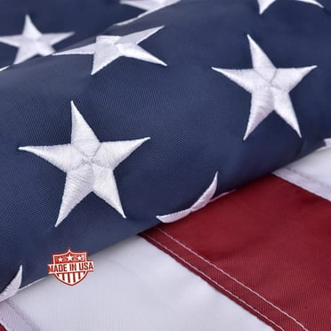 3x5 American Flag Outdoor Heavy Duty, 100% Made in USA, US Flag 3x5 ft, USA Flag with Embroidered Stars and Sewn Stripes Brass Grommets