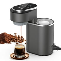 PANCERKA Portable Espresso Machine, Hot and Iced Coffee Maker, Adjustable Warm Plate, Black