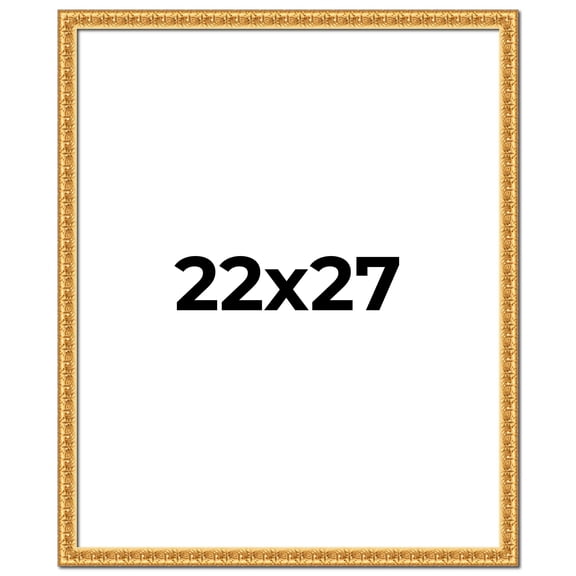 22x27 Frame Gold Real Wood Picture Frame Width 1 inches | Interior Frame Depth 0.5 inches | Edwina