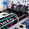 thumbnail image 3 of Erosebridal Black Gymnastics Text Print Zipper Twin Comforter Sets with Fitted Sheet and 2 Pillowcases,White Gymnast Outline Dark Base Accent Zipper Bedding Set,Black White,4-Piece,Black Reversible, 3 of 6