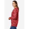 thumbnail image 2 of Woman Within Plus Size Perfect Printed Long-Sleeve V-Neck Tee, 2 of 5