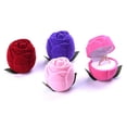 thumbnail image 3 of Shisuyan 4pcs Delicate Jewelry Box Rose Design Ring Case Ring Storage Box Wedding Jewelry Gift Holder (Red, Purple, Pink, Peach Blossom), 3 of 8