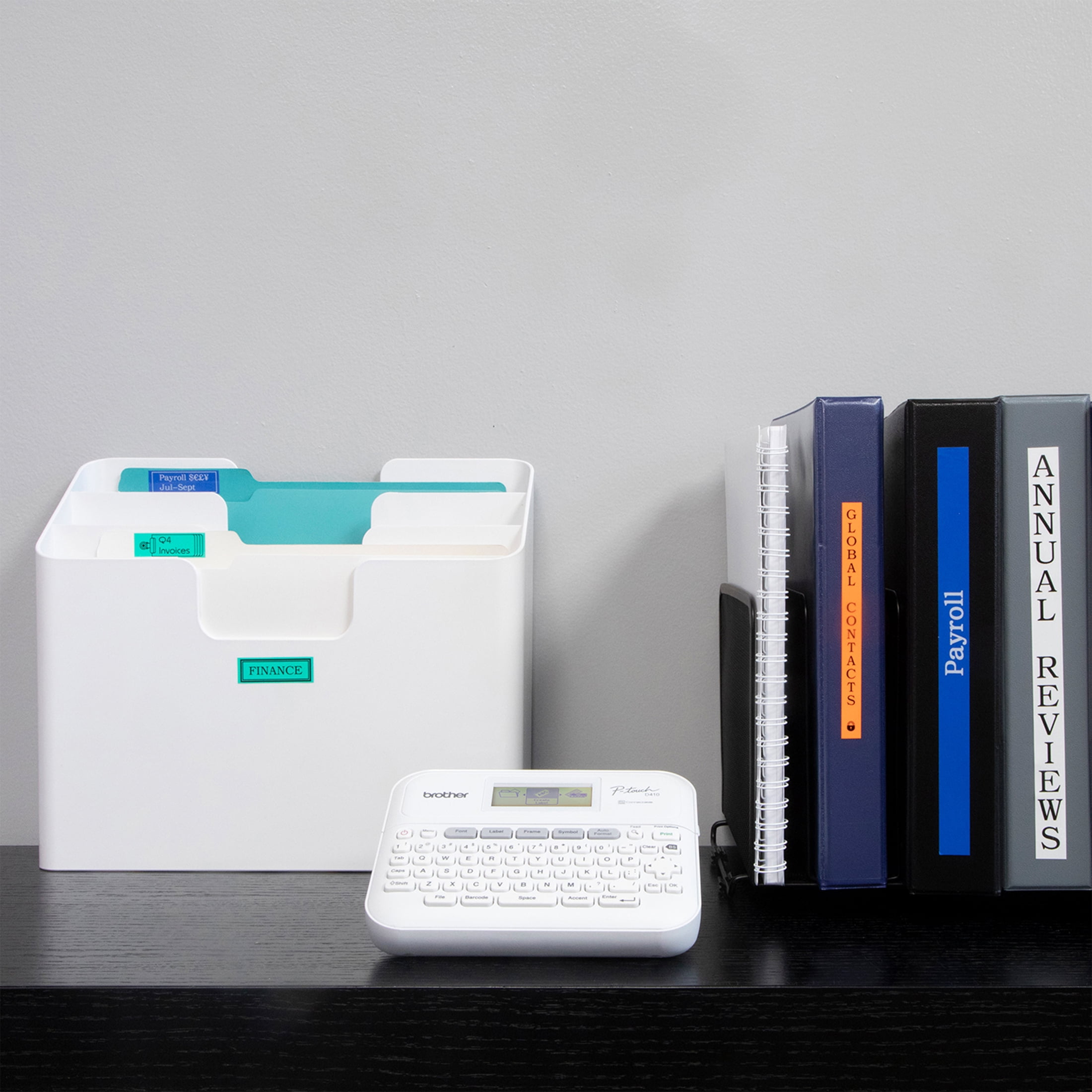 Brother P-touch Home / Office Advanced Connected Label Maker PT-D410VP, Includes Carry case and 4m Black Print on Clear Sample Label Tape ~1/2” (12mm)