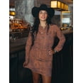 thumbnail image 4 of Mrs Momma Bear Long-Sleeve Printed Denim Athleisure Orange, Denim Midi Dress (Women's), 4 of 6