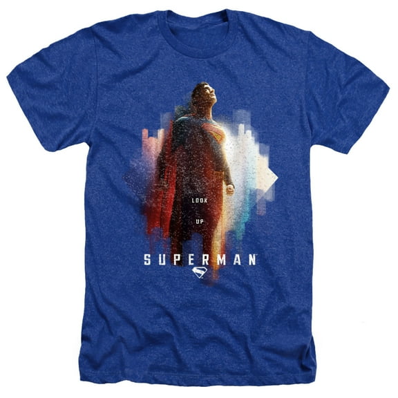 Superman 2025 Look Up Shield Unisex Adult Heather T Shirt