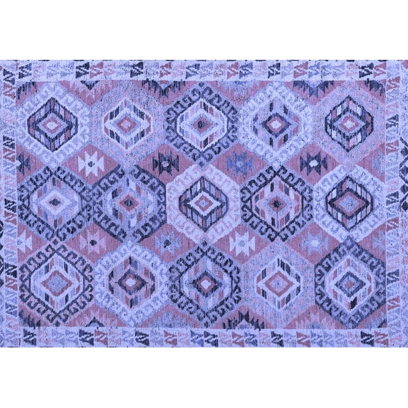 Ahgly Company Indoor Rectangle Southwestern Blue Country Area Rugs, 8' x 12'