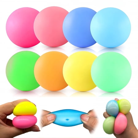 BESTSKY 10Pcs Squeeze Ball Sensory Toys Stress Relief Fidget Toys Adults Fast Rebound Stress Balls for Adults Sensory Fidget Toys for Autism Adhd Anxiety and Fun Sensory Balls
