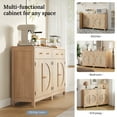 thumbnail image 3 of LGHM Rattan Sideboard Buffet Cabinet with Drawers, Coffee Bar Cabinets Set of 2, Accent Console Table with Adjustable Shelves for Kitchen Dining Room Entryway Living Room, Natural Oak, 3 of 13