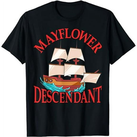 Mayflower Descendant Ship History Gift Pilgrim Fathers T-Shirt