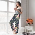 thumbnail image 4 of Uemuo Vintage Floral Pattern Women's Wide Leg Palazzo Lounge Pants with Pockets Light Weight Loose Comfy Casual Pajama Pants-, 4 of 9