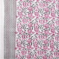 thumbnail image 4 of Indian Kantha Quilt Throw 100% Cotton Blanket Bedspread Hand Block Print Single Size Pink Flower Print, 4 of 4