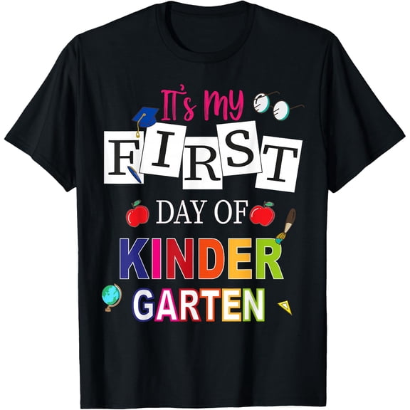 happy my first day of kinder garten cute back to scool gift T-Shirt