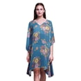 thumbnail image 1 of Bimba Fleur Femmes Court BeachKaftanBeachwear Bikini Sortie de Plage Midi Dress-TG-3X, 1 of 5