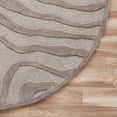 thumbnail image 4 of Ox Bay Gael 8' Round Beige/Gray Zebra Print Handmade Wool Indoor Area Rug, 4 of 7