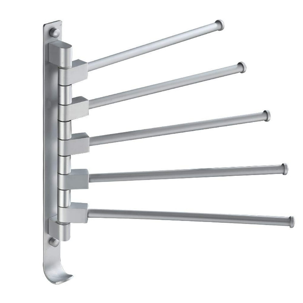 Towel Racks Free Drilling Towel Rack Bathroom Space Aluminum Rotate The Towel To Hang Bathroom
