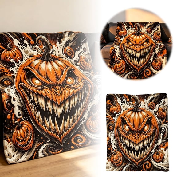 Halloween Flannel Fleece Throw Blanket Soft Cozy Blanket For Sofa Couch Bed Home Adults Kids
