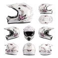 thumbnail image 2 of Casco TCMT Dot para jóvenes y niños de motocross rosa XL, gafas y guantes, 2 of 9