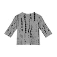 thumbnail image 3 of CCRFTGI Cute Shirts for Girls Size 10-12 3/4 Sleeve Button V Neck Polka Dots Girls Clothes Tee Tops Summer Casual Loose Comdy Basic Shirts Gray 9-10 Years, 3 of 4