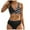 Black, variant on Women High Waisted Bikini Sets Two Piece Swimsuit Tummy Control Bathing Suit V Neck Swimwear Push Up Cross Swim Suit (Green, S)
