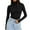Black, variant on Turtleneck Long Sleeve Shirt for Women Mock Turtle Neck Fitted Slim Fits T Shirt Basic Tight Tops Tee Red