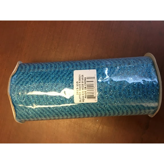 Darice Glitter Wave Ribbon AQ 6Inx8Yd