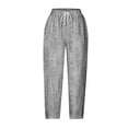 thumbnail image 5 of Kmdttou Capri Yoga Pants with Pockets for Women Capri Flared Pants High Waist Casual Loose Harlan Pants With Drawstring Solid Color Lace Up Pockets Fashionable Cropped Pants, 5 of 6