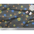 thumbnail image 2 of Soimoi Grey Rayon Fabric Circle,Leaves & Floral Hand Drawn Print Fabric by the Yard 56 Inch Wide, 2 of 2