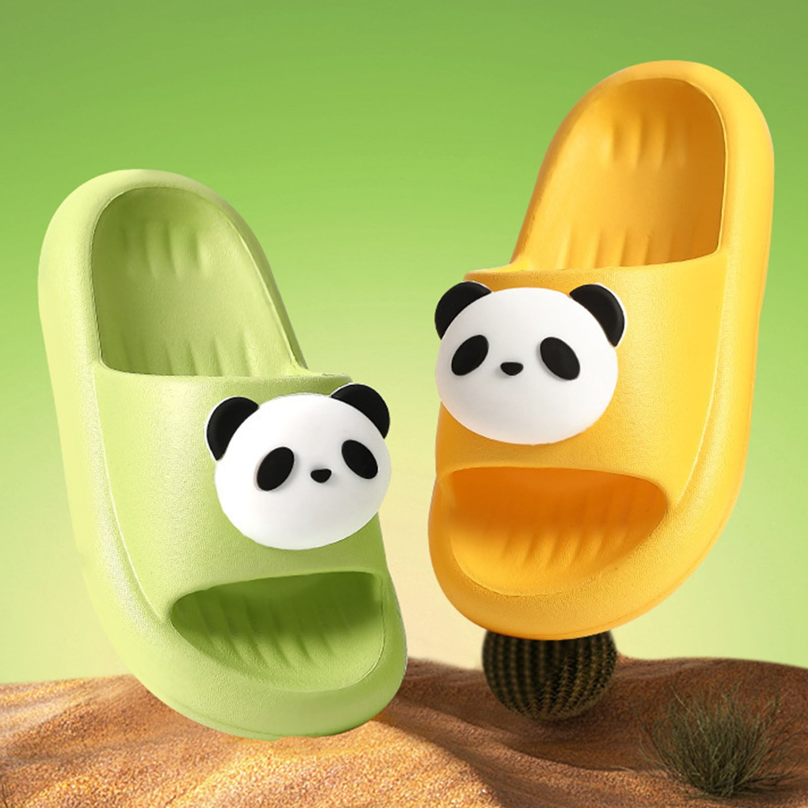 Pantoufles Enfants En EVA Souple - Motif Panda - Pour Intérieur Et Extérieur - Taille 2 à 12 Ans - Confortables Et Légères - 6