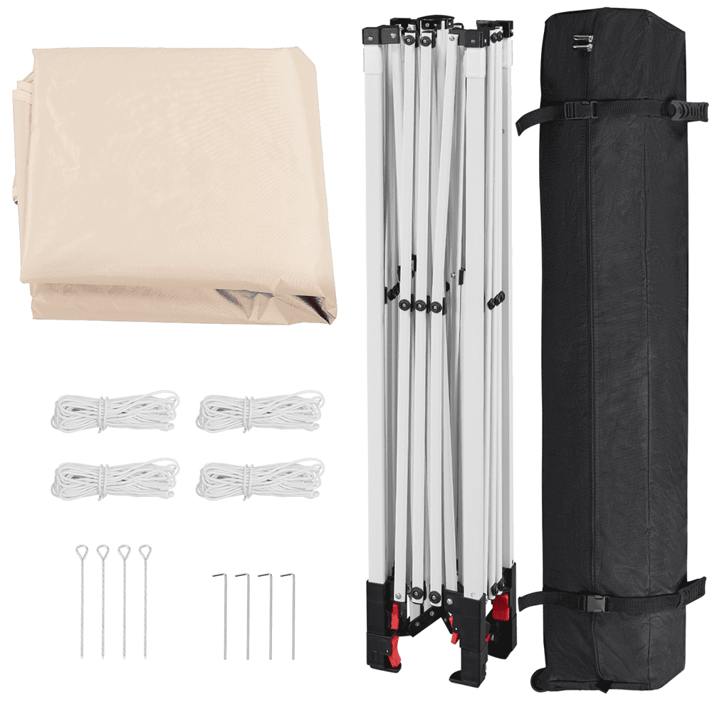 Renwick 10x10ft Portable Pop-up Canopy Tent with Roller Bag & Sandbags, Beige