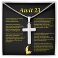 thumbnail image 1 of Collier Croix Psaume 23 Tagalog Awit 23 avec Pendentif en Acier Inoxydable, 1 of 7