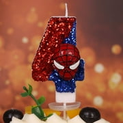1PC Spiderman Number Candles 0-9 Set - Red Birthday Cake Candles for Kids, Gothic Party Decorations, Children's Celebration Memories