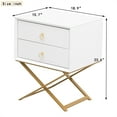 thumbnail image 6 of Kadyn Wood Nightstand with 2 Drawers and Golden Handle, Storage Bedside Table, Side Table for Living Room and Bedroom, White, 6 of 8
